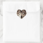 Sticker Cœur Loup gris (Sac)