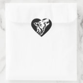 Sticker Cœur Loup tribal (Sac)