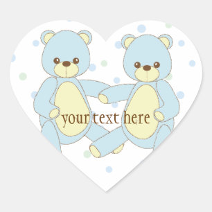 Sticker Cœur L'ours de nounours jumelle l'autocollant