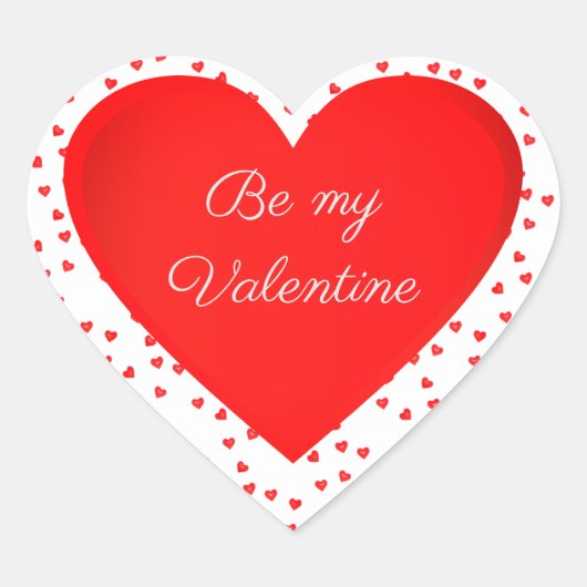 Sticker Cœur Love Be My Valentine Red (Devant)