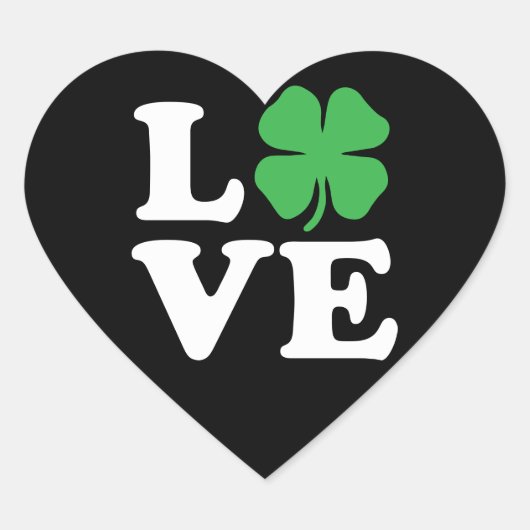 Sticker Cœur Love Clover Black (Devant)