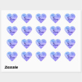 Sticker Cœur Love Elegant Bluebird Mariage personnalisé (Feuille)