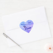 Sticker Cœur Love Elegant Bluebird Mariage personnalisé (Enveloppe)