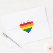 Sticker Cœur Love Equality Rainbow Flag LGBT Lesbian Gay Pride (Enveloppe)