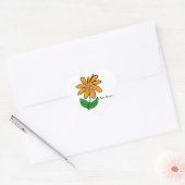 Sticker Cœur Love Grows Orange Floral (Enveloppe)