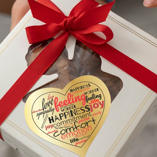 Sticker Cœur Love Heart Formé Mot Cloud Répéter la typographie