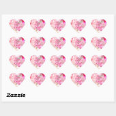 Sticker Cœur Love is of God Fuchsia Florals (Feuille)