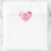 Sticker Cœur Love is of God Fuchsia Florals (Sac)