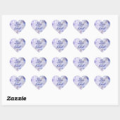 Sticker Cœur Love is of God Violet Blue Florals (Feuille)