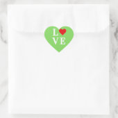 Sticker Cœur LOVE Lime Vert Moderne (Sac)