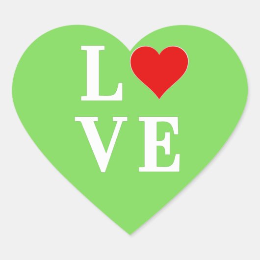 Sticker Cœur LOVE Lime Vert Moderne (Devant)