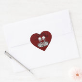 Sticker Cœur Love Skeleton Rose (Enveloppe)