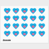 Sticker Cœur Love You Love Kissy Lips (Feuille)