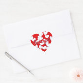 Sticker Cœur 'love you' - Red With mignon White Love Hearts Cla