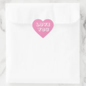 Sticker Cœur Love You, rose blanc moderne audacieux (Sac)