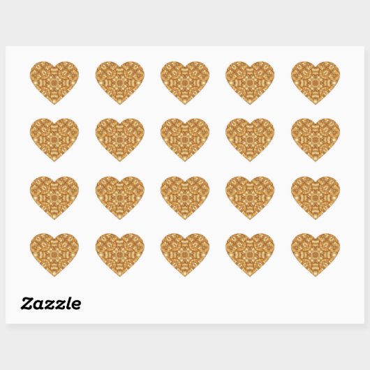 Sticker Cœur Lovely golden abstract pattern (Feuille)
