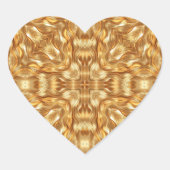 Sticker Cœur Lovely golden abstract pattern (Devant)