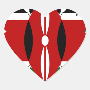 Sticker Cœur Lovely Hearts Kenya : motif artistique d'amour et