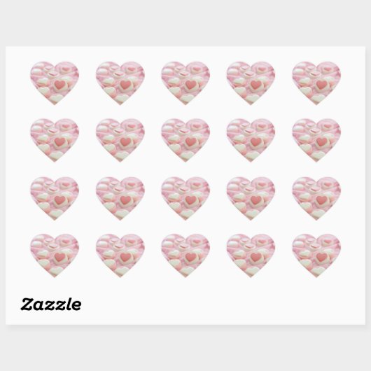 Sticker Cœur lovely pink  (Feuille)