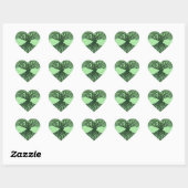 Sticker Cœur Lucky Green Tree of Life (Feuille)