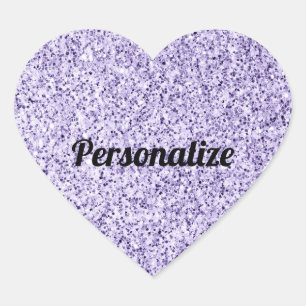 Sticker Cœur Lumière ultra violette paillettes violettes person