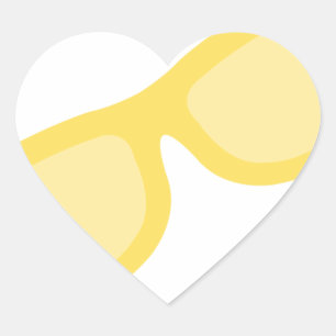 Sticker Cœur Lunettes de soleil d'été lunettes de lunettes jaun