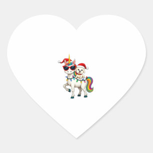 Sticker Cœur Lunettes de soleil Poodle Licorne Noël T-Shirt Poo