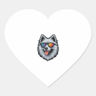 Sticker Cœur Lunettes de soleil pour chien Montagne Reflet du c