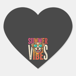Sticker Cœur Lunettes de soleil pour chien Summer Vibes