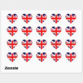 Sticker Cœur L'Union Jack classique (Feuille)