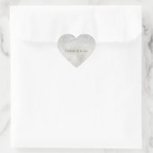 Sticker Cœur Luxe argenté pailleté blanc perle (Sac)