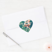 Sticker Cœur Lys de tigre avec Initiales (Enveloppe)