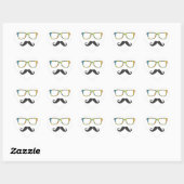 Sticker Cœur M. Mustache Hipster (Feuille)