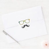 Sticker Cœur M. Mustache Hipster (Enveloppe)
