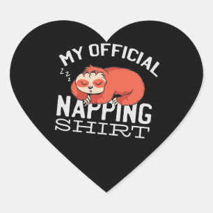 Sticker Cœur Ma chemise officielle de sieste Paresseux