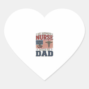 Sticker Cœur Ma infirmière préférée m'appelle Papa Vintage Shir