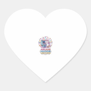 Sticker Cœur Machine de jeux vidéo Licorne Art POD Licorne Impr