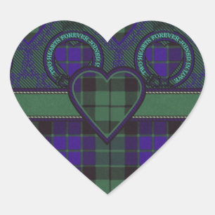 Sticker Cœur Mackay écossais tartan