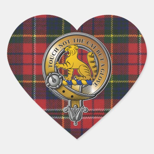 Sticker Cœur MacPherson Tartan & Badge (Devant)
