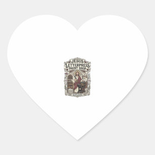 Sticker Cœur Magasin d'impression Jésus Letterpress Jésus Lette