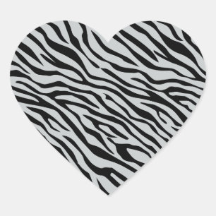 Sticker Cœur Magic Zebra Stripes Click to Customize Grey Color