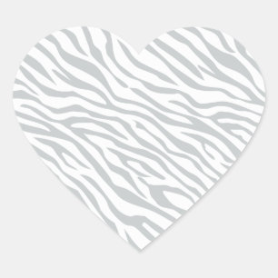 Sticker Cœur Magic Zebra Stripes Click to Customize Grey Color