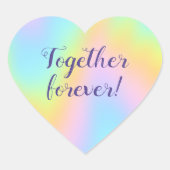 Sticker Cœur Magnificent Pastel Rainbow Wedding (Devant)