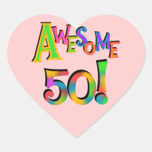 Sticker Cœur Magnifique 50 T-shirts et cadeaux d'anniversaire