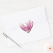 Sticker Cœur Magnolia rose-pourpre en floraison - Fleur de prin (Enveloppe)