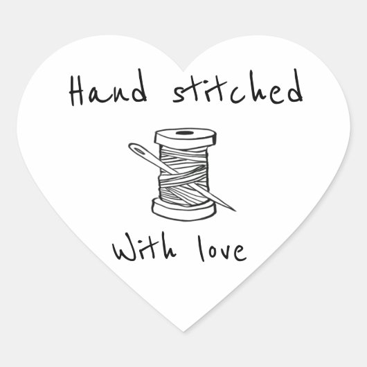 Sticker Cœur Main cousue avec amour (Devant)