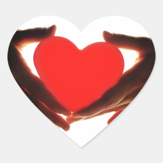Sticker Cœur Mains tenant coeur