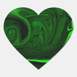 Sticker Cœur malachite vert texture