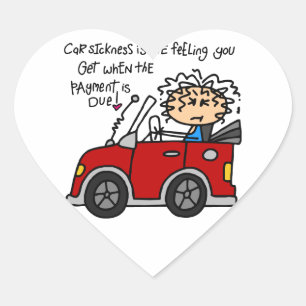 Sticker Cœur Maladie de voiture humoristique