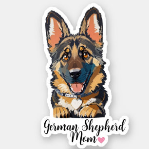 Sticker Coeur maman berger allemand